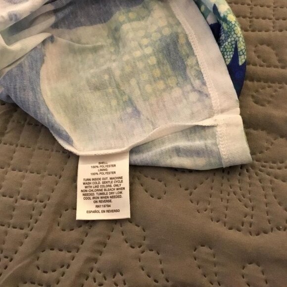 JM Collection xl top floral embellished lined with tank sheer overlay boho - Picture 6 of 7